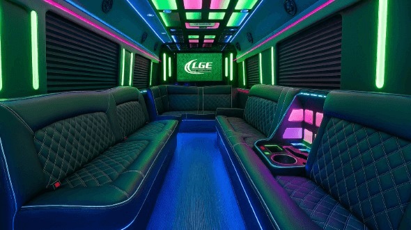 Interior of 10-50 Passenger Party Buses in Commerce City