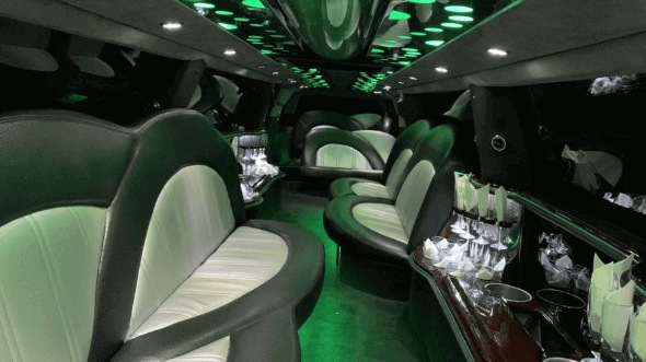 Interior of Dodge Challenger Limo in Daly City