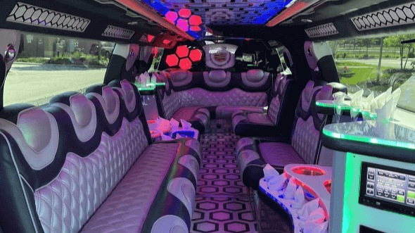 Interior of Dodge Challenger Limo in Hilo