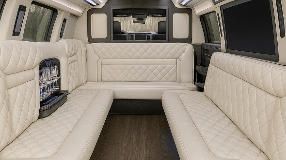Interior of Dodge Challenger Limo in Morgan Hill