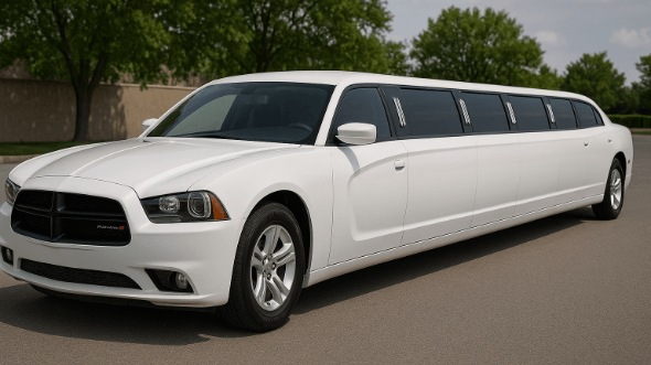 Exterior of Dodge Charger Limo in Minot