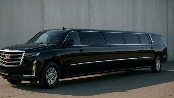 Exterior of Escalade Limo in Hamilton