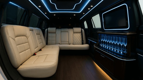 Interior of Lincoln MKT Limo in St Cloud