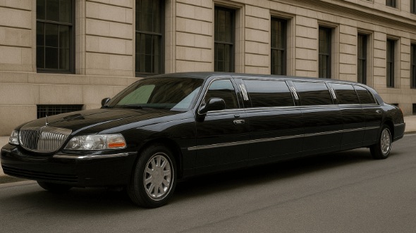 Exterior of Lincoln Towncar Stretch Limo in Sparks