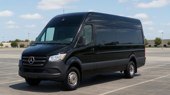 Exterior of Sprinter Limo in Tustin